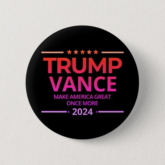 Trump Vance 2024 maken Amerika weer groot Ronde Button 5,7 Cm (Voorkant)