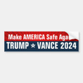 Trump Vance 2024 maken Amerika weer VEILIG Bumpersticker (Voorkant)