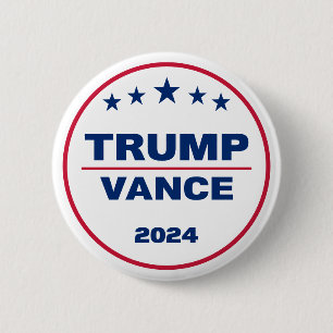 Trump Vance 2024: neem de Amerikaanse presidentsve Ronde Button 5,7 Cm