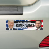 Trump Vance 2024 Nooit Inleveren Citaat Foto Bumpersticker (Op auto)