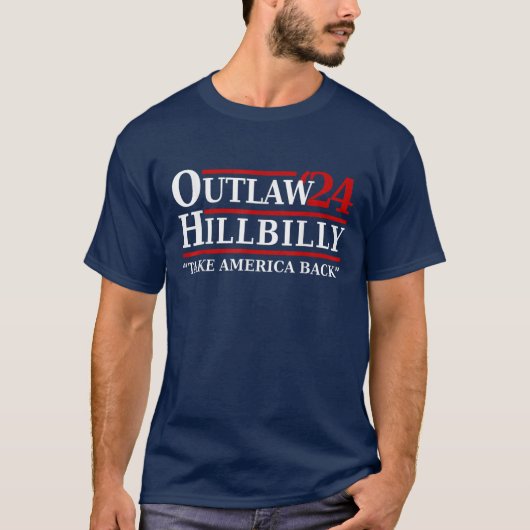 Trump Vance 2024 Outlaw Hillbilly Amerikaanse Vlag T-shirt (Voorkant)