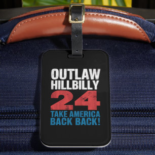 Trump Vance 2024 Outlaw Hillbilly US Flag  Bagagelabel
