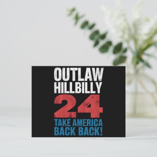 Trump Vance 2024 Outlaw Hillbilly US Flag  Briefkaart (Staand voorkant)