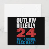 Trump Vance 2024 Outlaw Hillbilly US Flag  Briefkaart (Voorkant / Achterkant)
