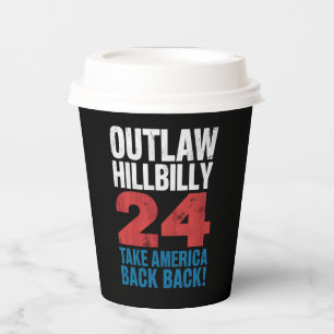 Trump Vance 2024 Outlaw Hillbilly US Flag  Papieren Bekers