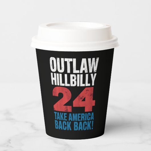 Trump Vance 2024 Outlaw Hillbilly US Flag Papieren Bekers (Voorkant)