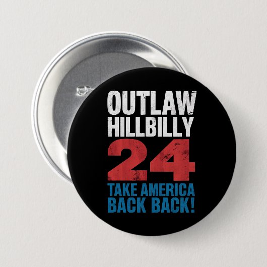 Trump Vance 2024 Outlaw Hillbilly US Flag  Ronde Button 7,6 Cm (Voorkant /achterkant)