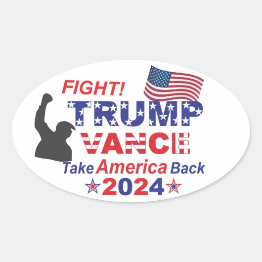 TRUMP VANCE 2024 OVALE STICKER (Voorkant)