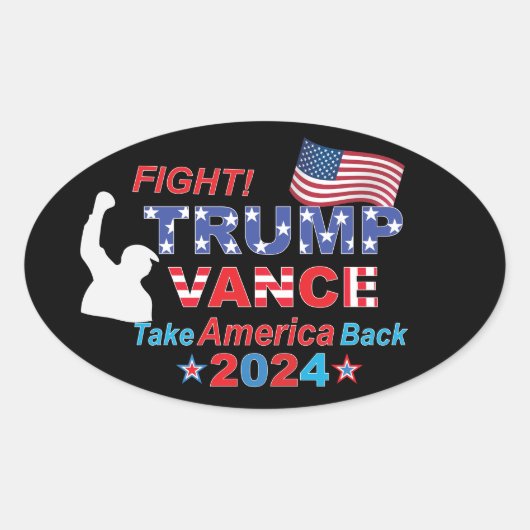 TRUMP VANCE 2024 OVALE STICKER (Voorkant)