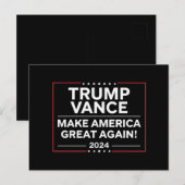 Trump Vance 2024 President JD Vance Vice MAGA Briefkaart (Voorkant / Achterkant)