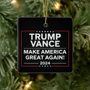 Trump Vance 2024 President JD Vance Vice MAGA Keramisch Ornament