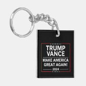 Trump Vance 2024 President JD Vance Vice MAGA Sleutelhanger (Voorkant Links)