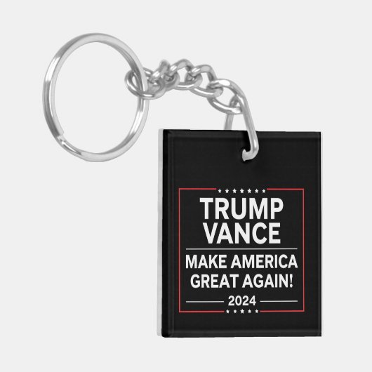 Trump Vance 2024 President JD Vance Vice MAGA Sleutelhanger (Voorkant Links)