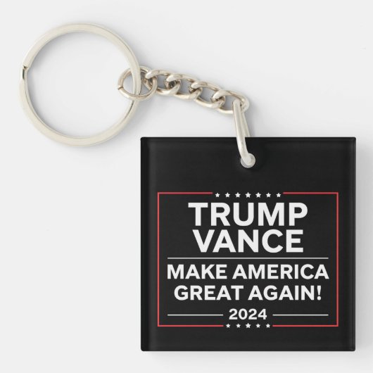 Trump Vance 2024 President JD Vance Vice MAGA Sleutelhanger (Voorkant)