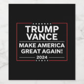 Trump Vance 2024 President JD Vance Vice MAGA Wijn Etiket (Enkel label)