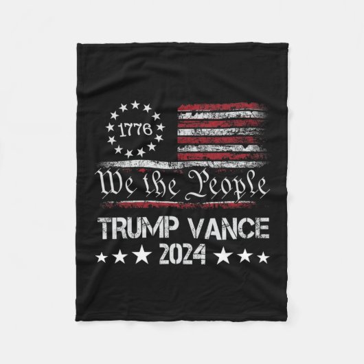 Trump Vance 2024 President Trump-aanhanger herkoze Fleece Deken (Voorkant)