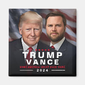 Trump Vance 2024 President VP Campaign Magneet (Voorkant)