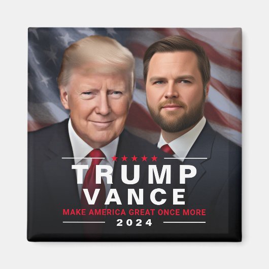 Trump Vance 2024 President VP Campaign Magneet (Voorkant)