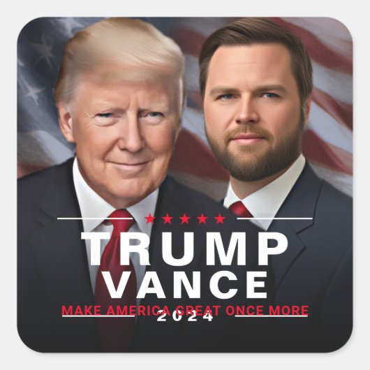 Trump Vance 2024 President VP Campaign Vierkante Sticker (Voorkant)