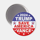 TRUMP VANCE 2024 - RED AMERIKA MAGNEET (Voorkant / Achterkant)