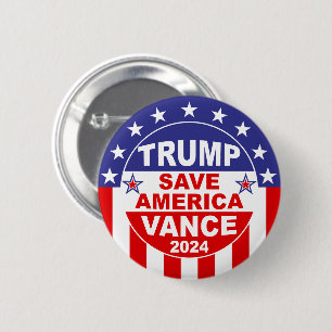 TRUMP VANCE 2024 - RED AMERIKA RONDE BUTTON 5,7 CM