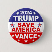 TRUMP VANCE 2024 - RED AMERIKA RONDE BUTTON 5,7 CM (Voorkant)