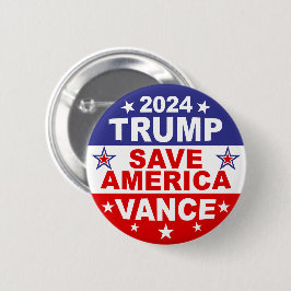 TRUMP VANCE 2024 - RED AMERIKA RONDE BUTTON 5,7 CM