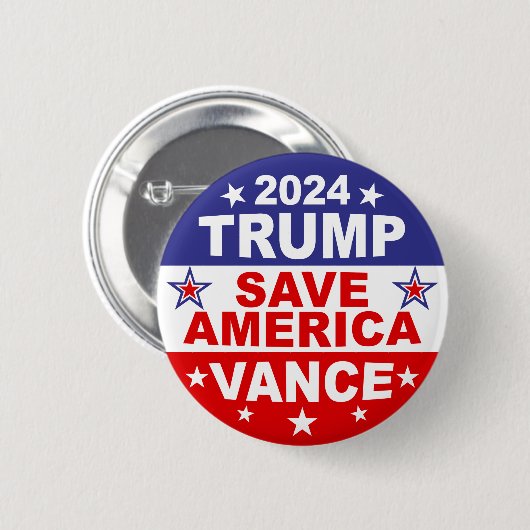 TRUMP VANCE 2024 - RED AMERIKA RONDE BUTTON 5,7 CM (Voorkant /achterkant)