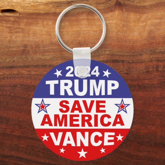 TRUMP VANCE 2024 - RED AMERIKA SLEUTELHANGER (Achterkant)