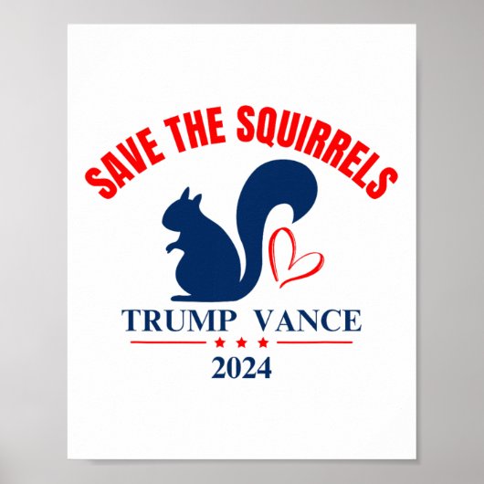 Trump Vance 2024: Red de eekhoorns Poster (Voorkant)