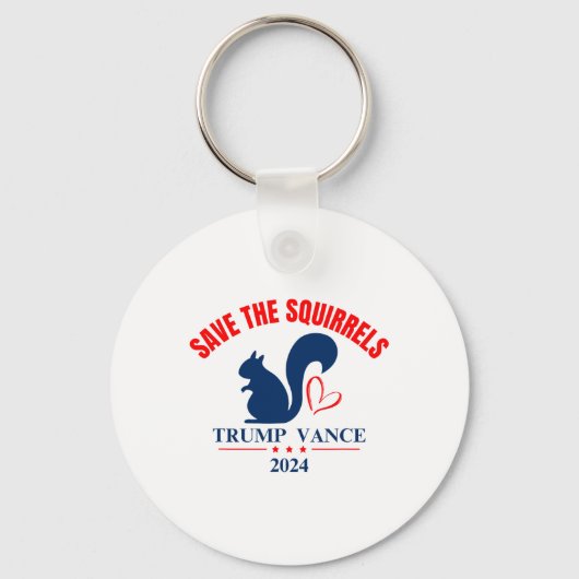 Trump Vance 2024: Red de eekhoorns Sleutelhanger (Voorkant)