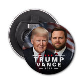 Trump Vance 2024 Republikeins President VP Button Flesopener (Voorkant)