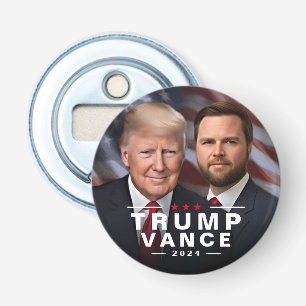 Trump Vance 2024 Republikeins President VP Button Flesopener