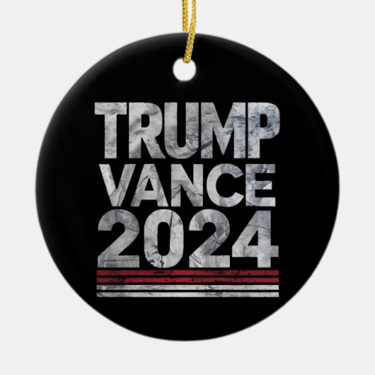 Trump Vance 2024 retro  Amerikaanse verkiezingen Keramisch Ornament (Voorkant)