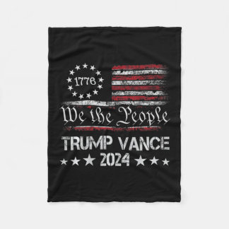 Trump Vance 2024 Retro Stripe Trump Jd Vance (op b Fleece Deken