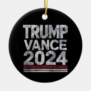 Trump Vance 2024 Retro Vintage Amerikaanse verkiez Keramisch Ornament