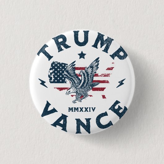Trump Vance 2024 Ronde Button 3,2 Cm (Voorkant)