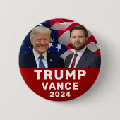 Trump Vance 2024 Ronde Button 5,7 Cm (Voorkant)