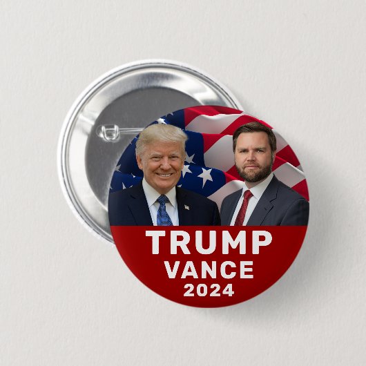 Trump Vance 2024 Ronde Button 5,7 Cm (Voorkant /achterkant)