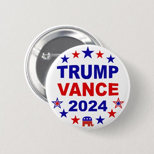 Trump Vance 2024 Ronde Button 5,7 Cm (Voorkant /achterkant)