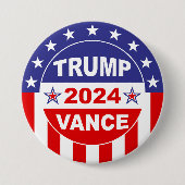 TRUMP VANCE 2024 RONDE BUTTON 7,6 CM (Voorkant)
