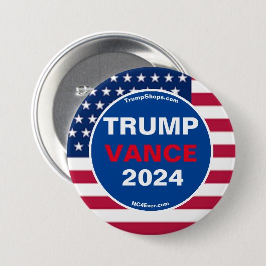TRUMP VANCE 2024 RONDE BUTTON 7,6 CM (Voorkant /achterkant)