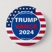 TRUMP VANCE 2024 RONDE BUTTON 7,6 CM (Voorkant)