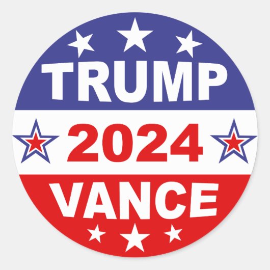 TRUMP VANCE 2024 RONDE STICKER (Voorkant)