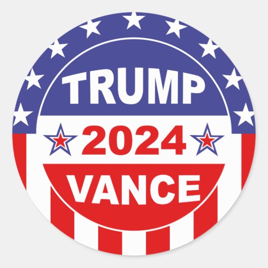 TRUMP VANCE 2024 RONDE STICKER (Voorkant)