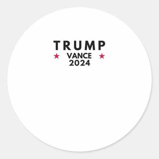 Trump Vance 2024 Ronde Sticker (Voorkant)