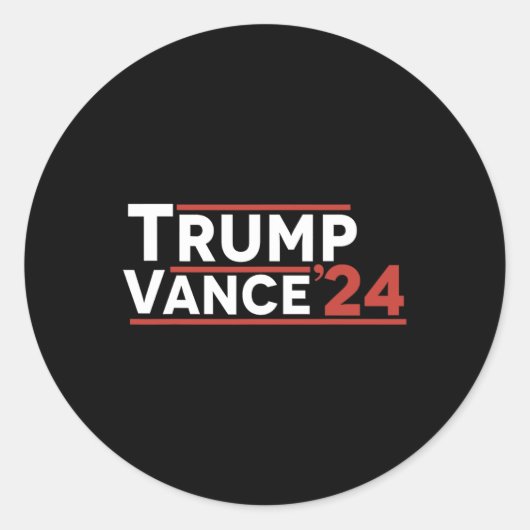 Trump Vance 2024 Ronde Sticker (Voorkant)