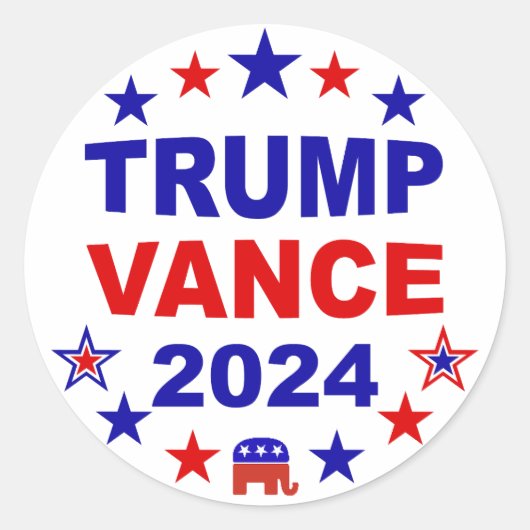 Trump Vance 2024 Ronde Sticker (Voorkant)