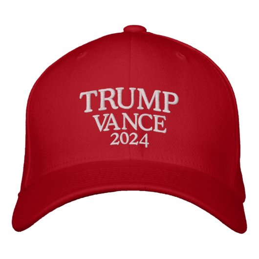 Trump Vance 2024 Rood Geborduurde Pet (Voorkant)
