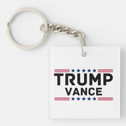 Trump Vance 2024 Trump steunt verkiezingsgeschenk Sleutelhanger (voorkant)